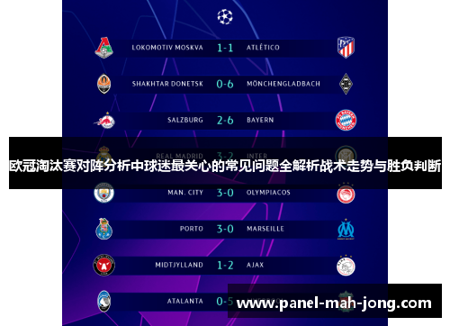 欧冠淘汰赛对阵分析中球迷最关心的常见问题全解析战术走势与胜负判断